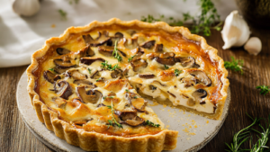 Quiche champignons au poulet depuis recettemoderne