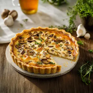 Quiche champignons au poulet depuis recettemoderne