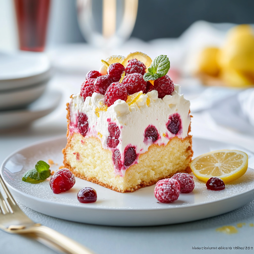 Cake Mascarpone Framboises Citron