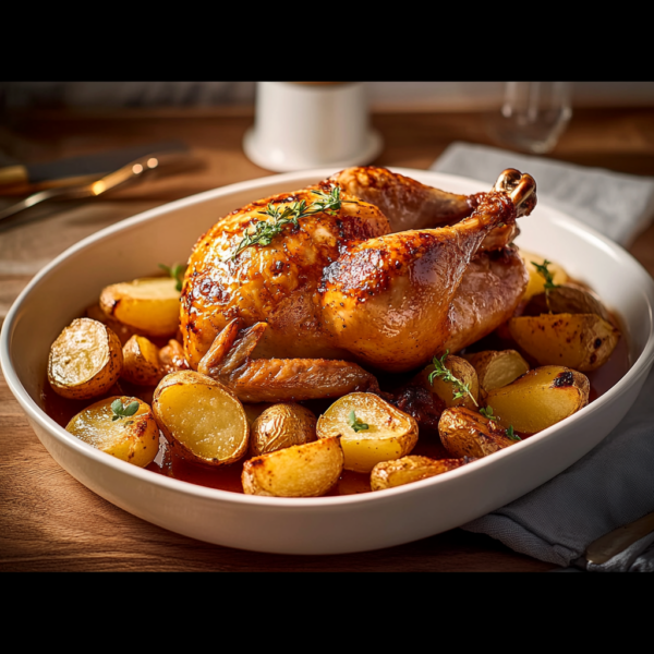 Poulet et pommes de terre au four : Recette Facile