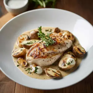blanc de poulet sauce boursin depuis recettemoderne