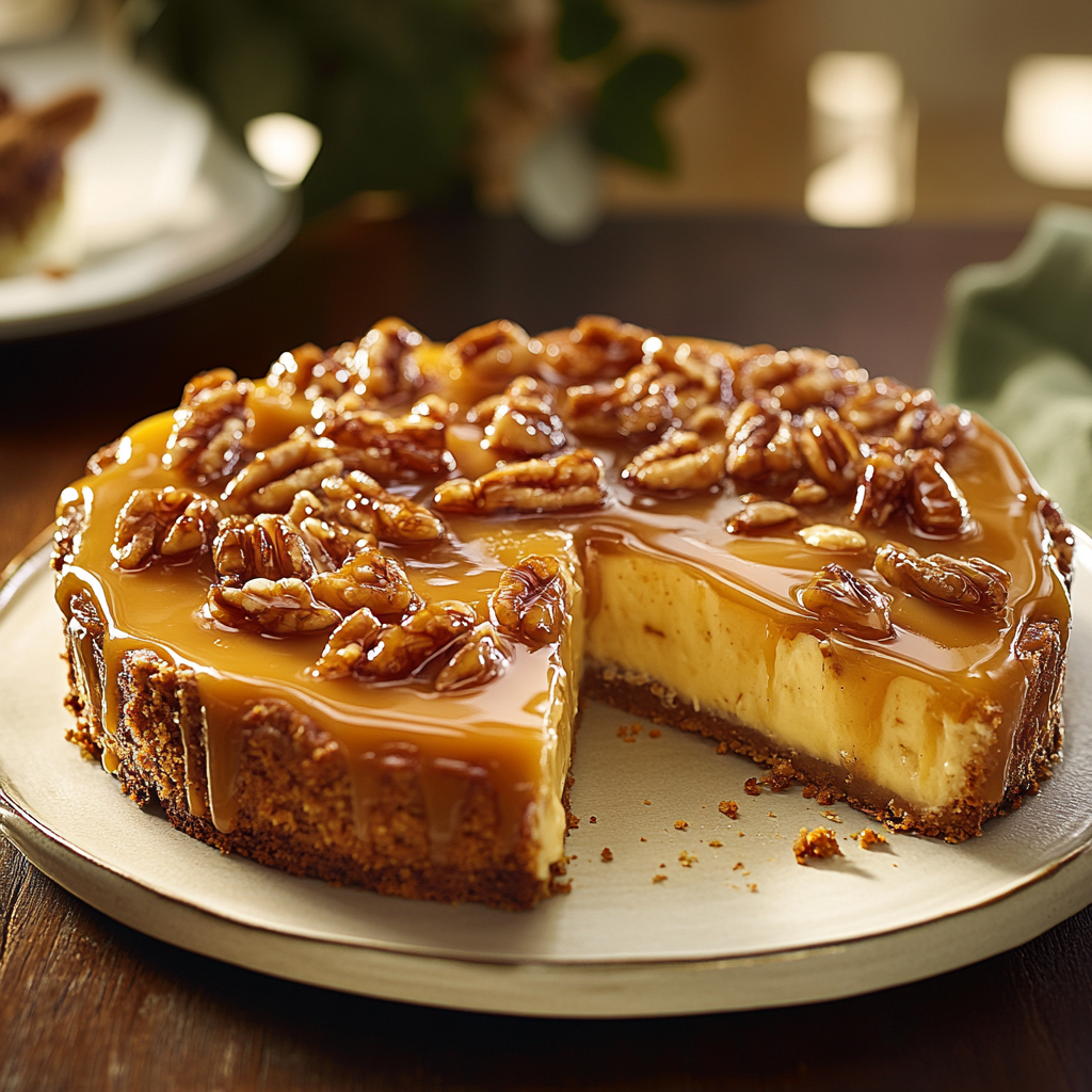 Gâteau au fromage à la tarte aux pacanes et au caramel depuis recettemoderne