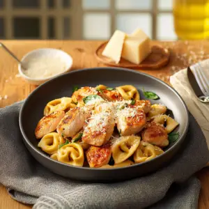 Poulet au parmesan et tortellinis depuis recettemoderne