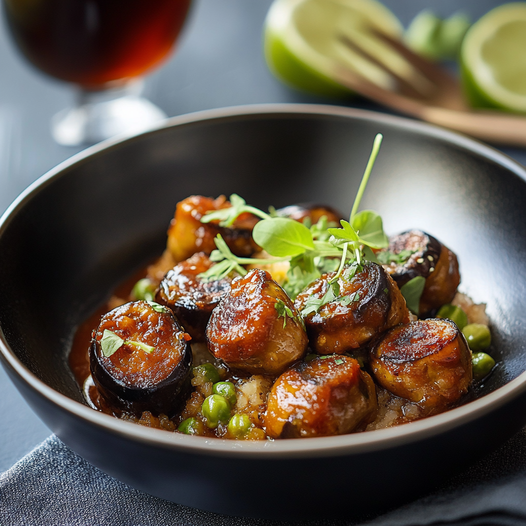 Boulettes d’aubergines aux pois chiches depuis recettemoderne