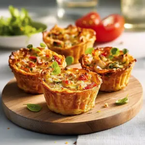 mini-quiches salées avec du poulet mariné depuis recettemoderne