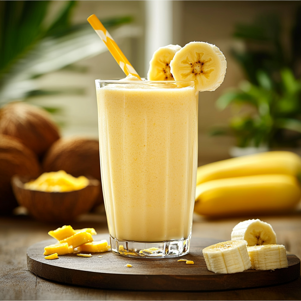 Smoothie Mangue, Banane & Coco