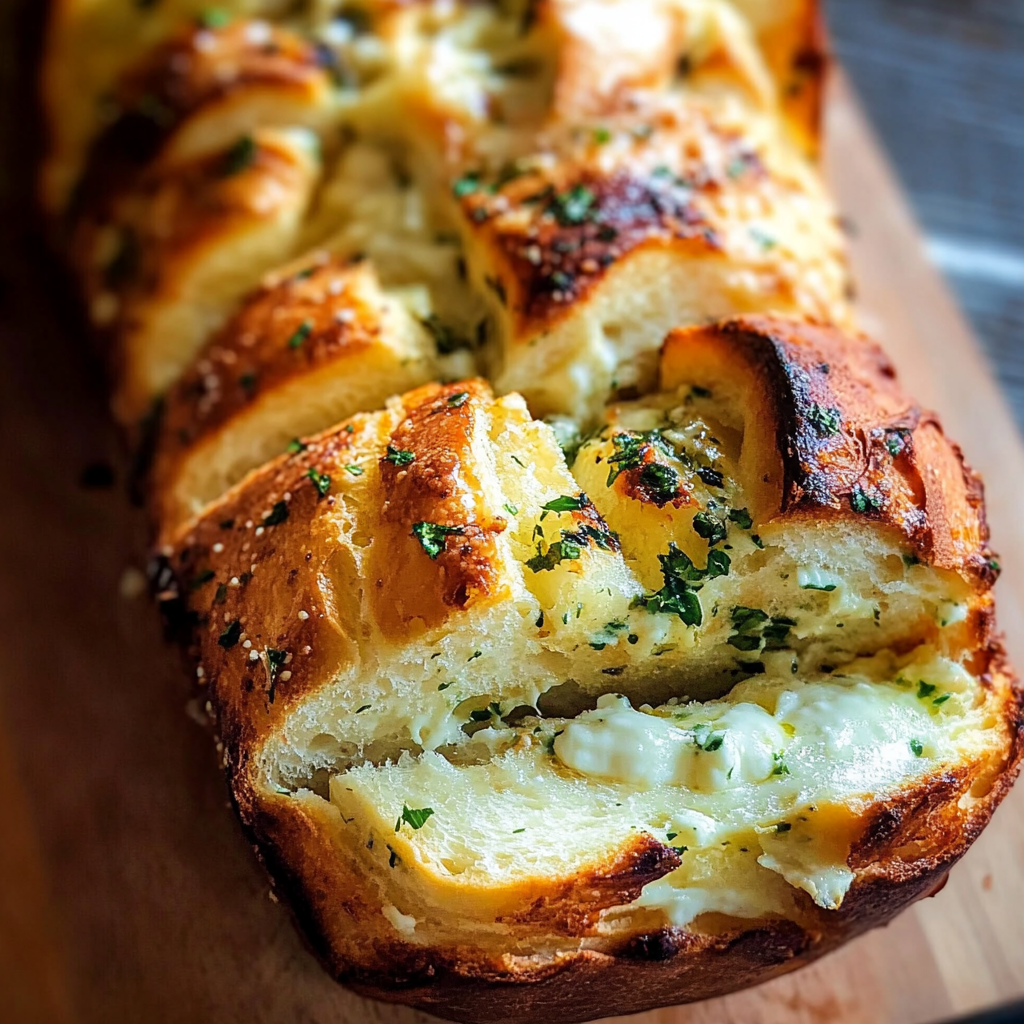 Brioche à Effeuiller au Beurre d'Ail et Mozzarella