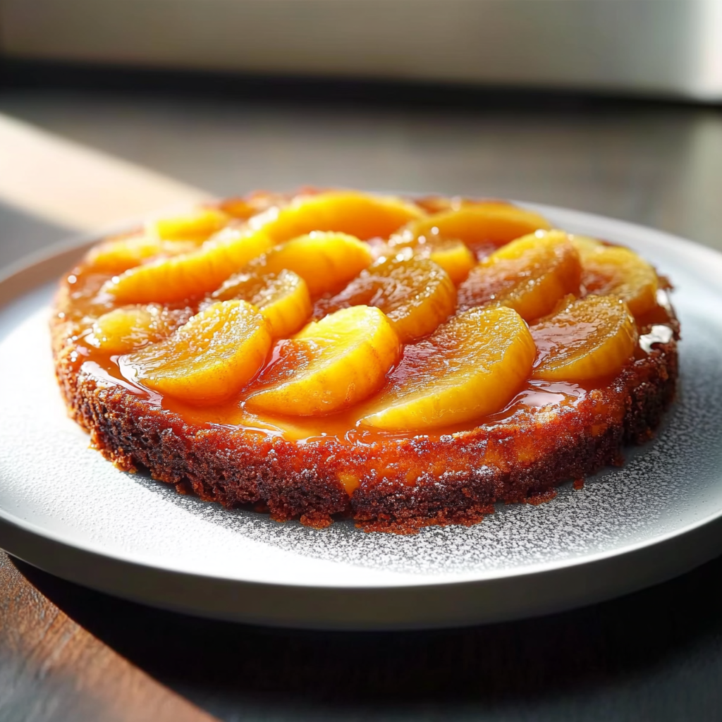 Gâteau aux Pêches Caramélisées