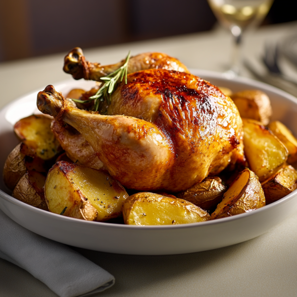 Poulet et pommes de terre au four : Recette Facile