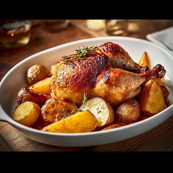 Poulet et pommes de terre au four : Recette Facile