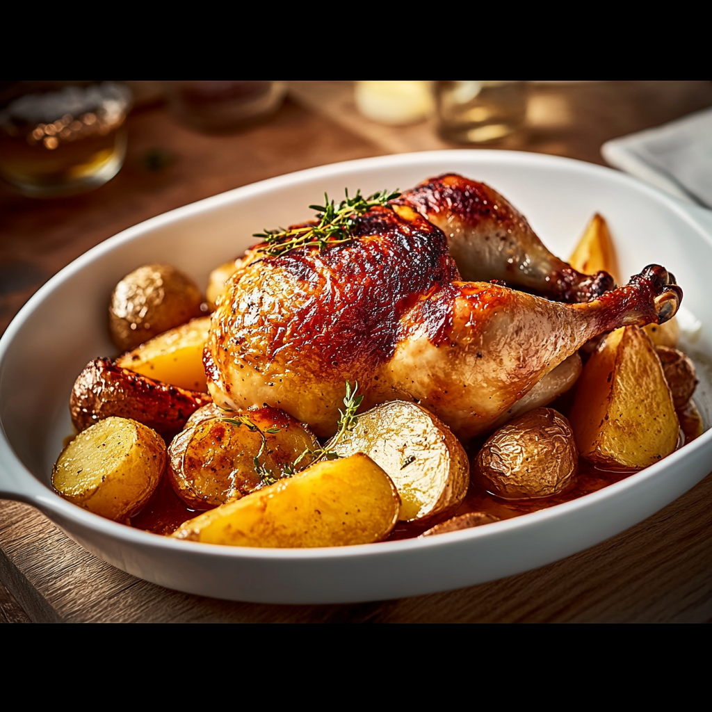 Poulet et pommes de terre au four depuis recettemoderne