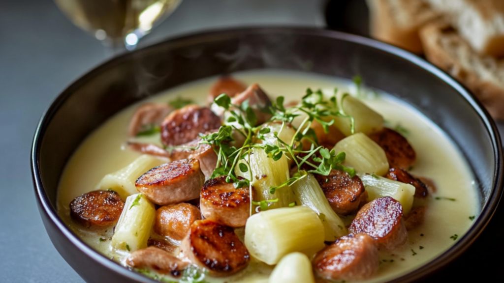 Fondue d’Endives aux Saucisses Fumées depuis recettemoderne