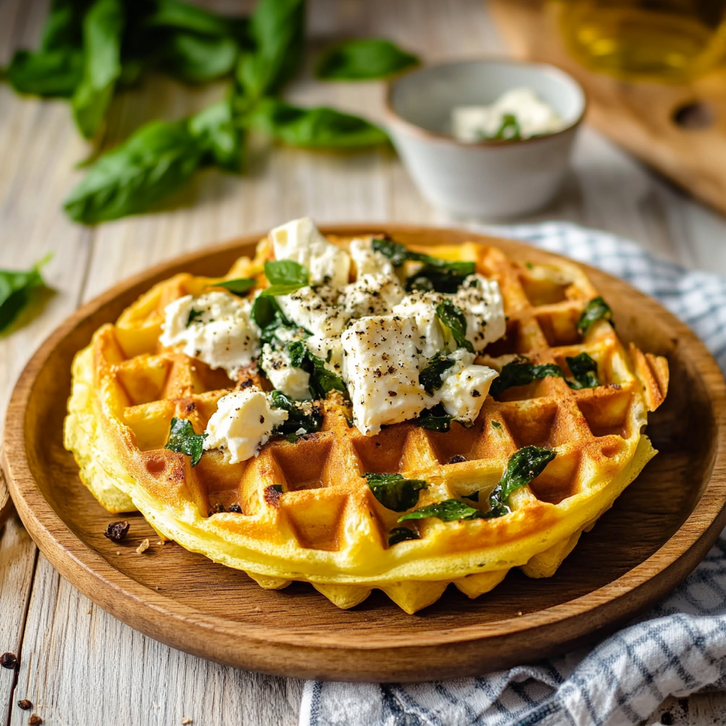 Gaufres Salées Épinards et Chèvre