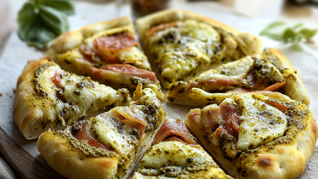 Pizza Roulée Pesto et Mozzarella