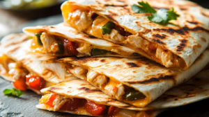 Quesadillas Mexicaines aux Poivrons, Poulet et Cheddar : Recette Facile et Savoureuse