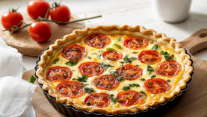Quiche au thon, mozzarella et tomates depuis recettemoderne