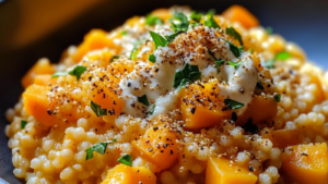 Risotto de couscous perlé au butternut depuis recettemoderne