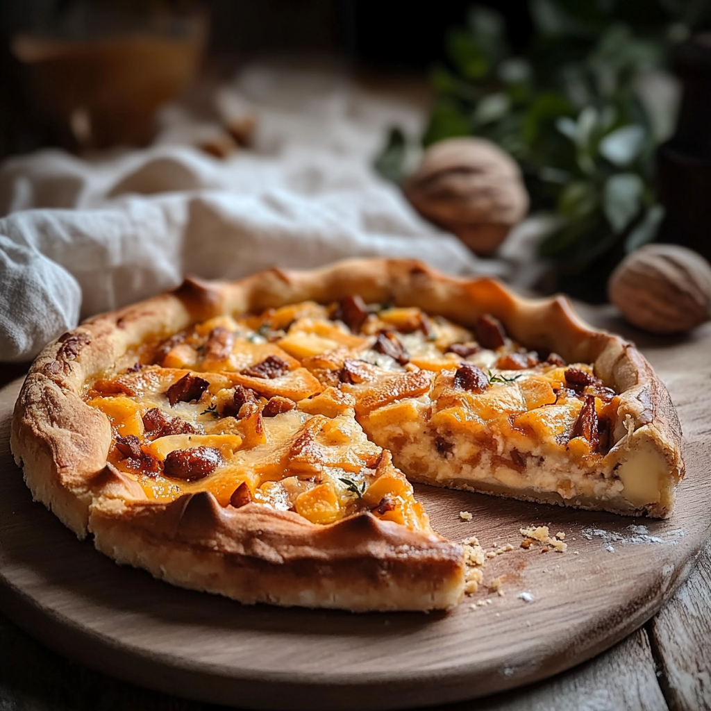 Tarte rustique aux oignons et butternut depuis recettemoderne