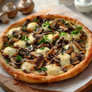 Tarte mozzarella et champignons depuis recettemoderne