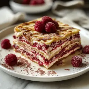 Lasagne Chocolat Blanc Framboise depuis recettemoderne