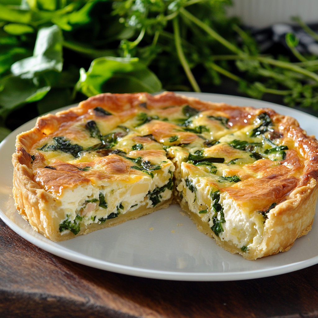 Quiche sans pâte Boursin épinards depuis recettemoderne