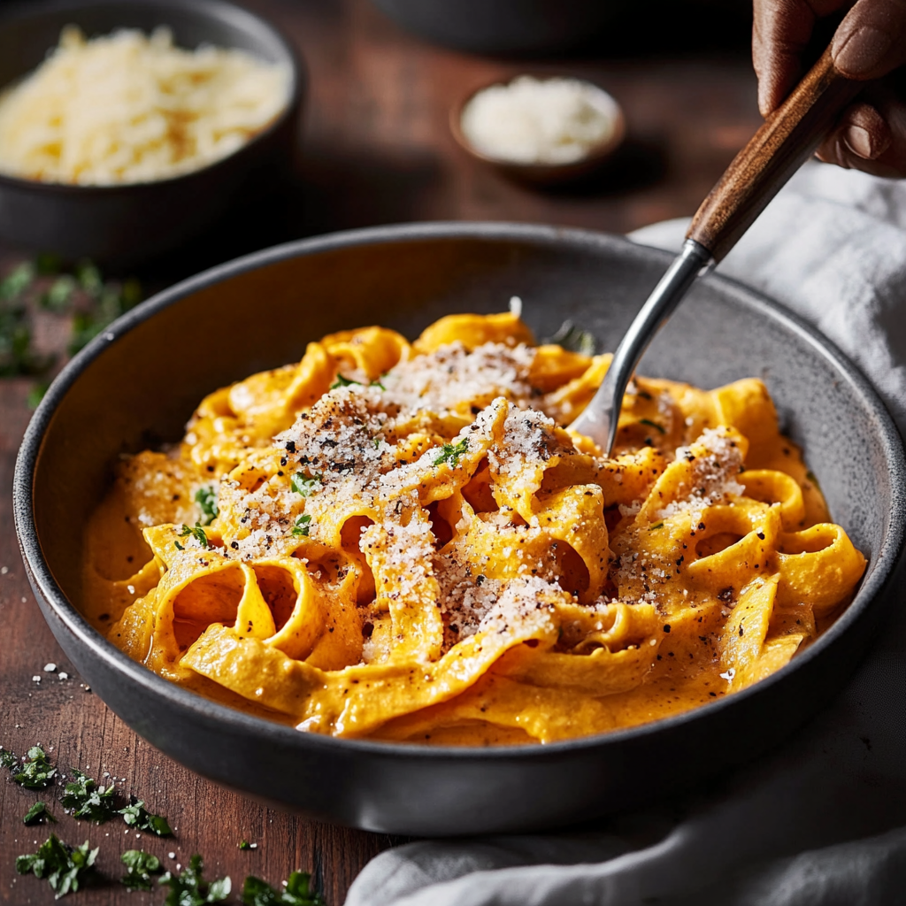 Pâtes crémeuses à la butternut depuis recettemoderne