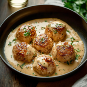 Boulettes de poulet sauce crémeuse depuis recettemoderne