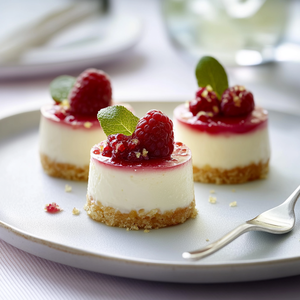 Mini cheesecakes au citron et à la framboise depuis recettemoderne