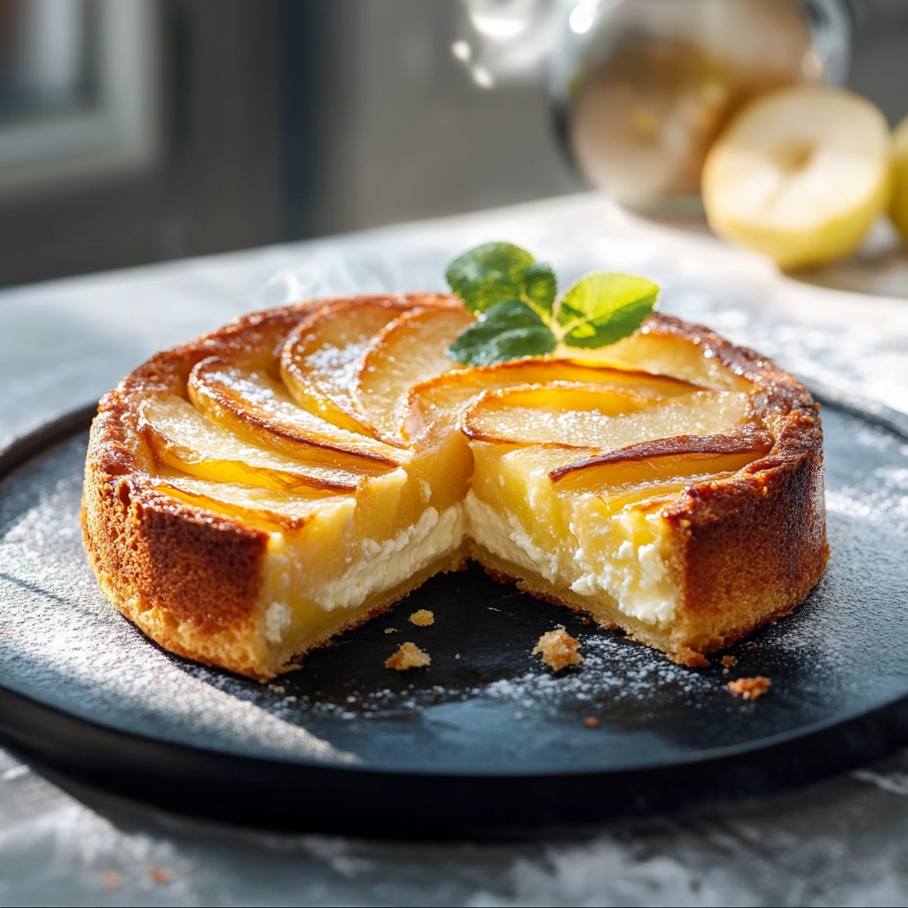 gâteau à la crème de ricotta et pommes depuis recettemoderne