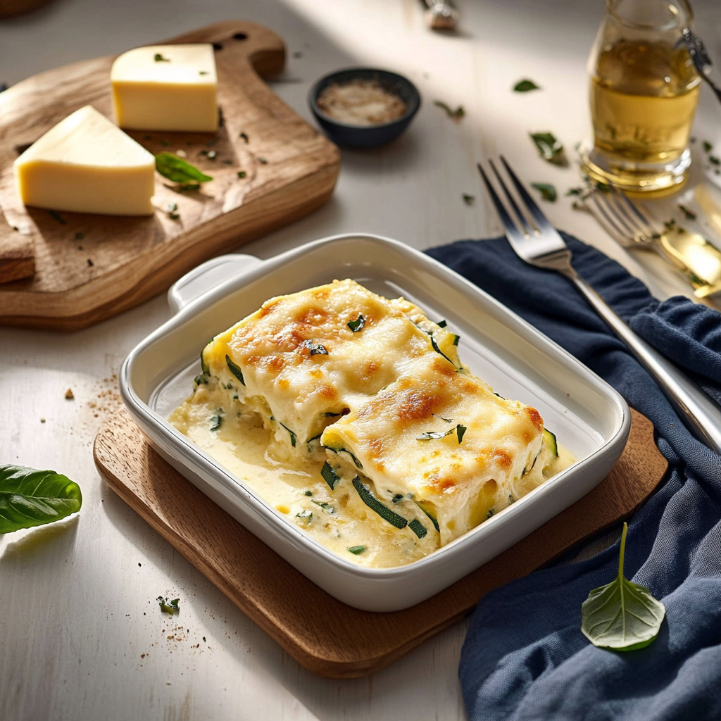 Rouleaux de lasagne au fromage et au zucchini depuis recettemoderne