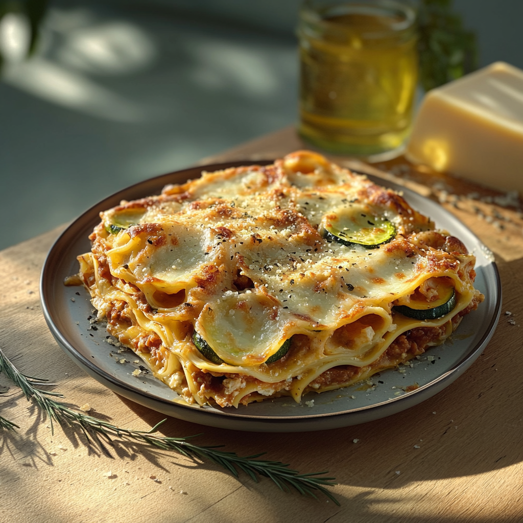 Rouleaux de lasagne au fromage et au zucchini depuis recettemoderne