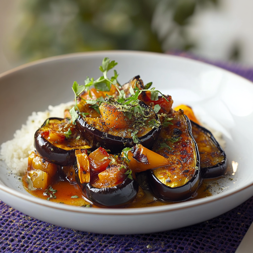 confit d’aubergine aux épices depuis recettemoderne