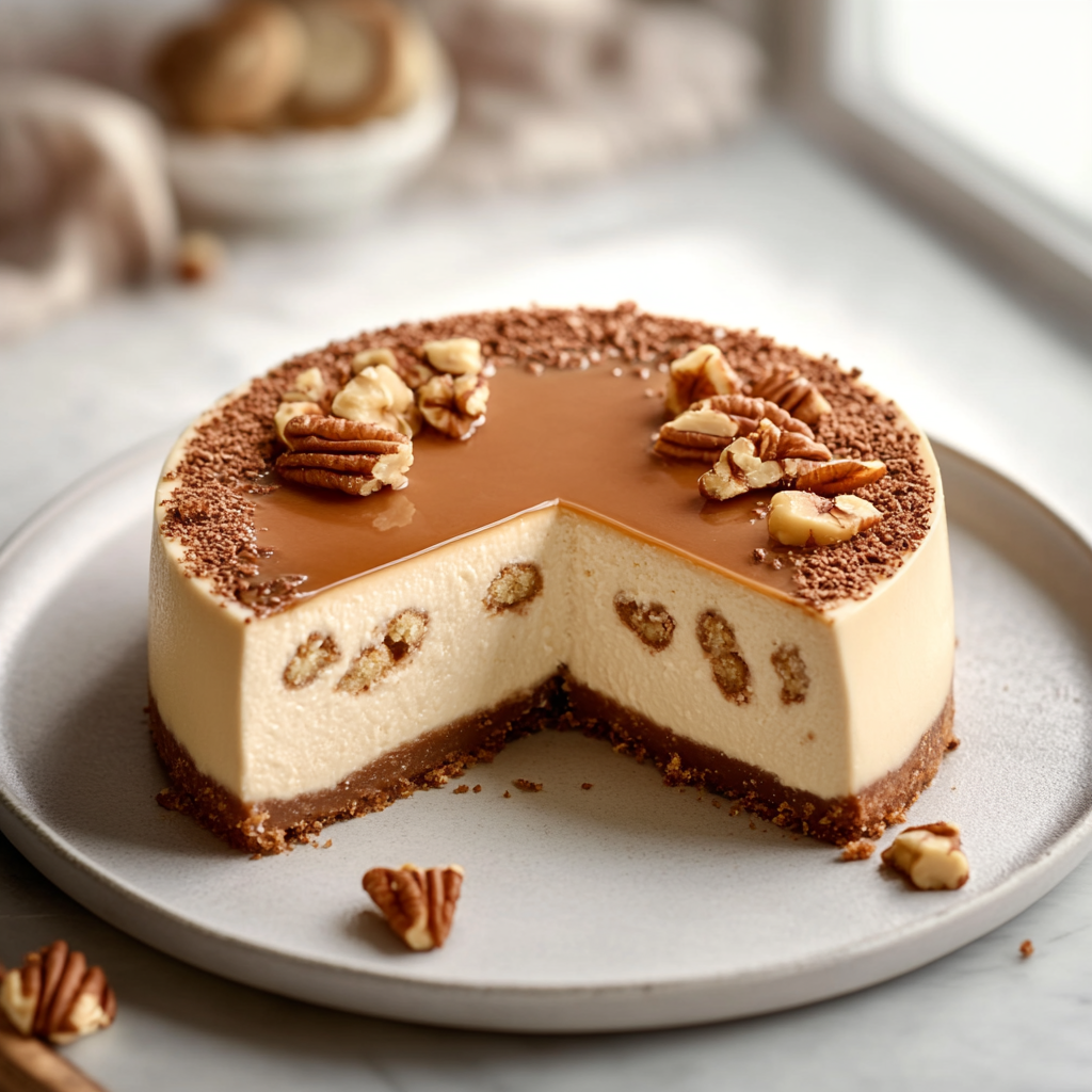 Cheesecake au vanille praliné depuis recettemoderne