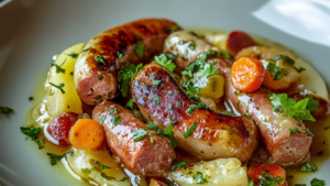 Chou Vert Braisé aux Saucisses depuis recettemoderne