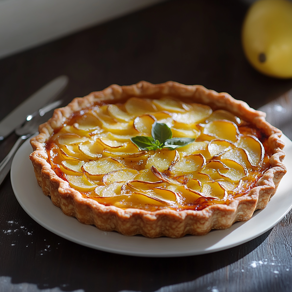 Tarte aux pommes de terre et poireaux depuis recettemoderne