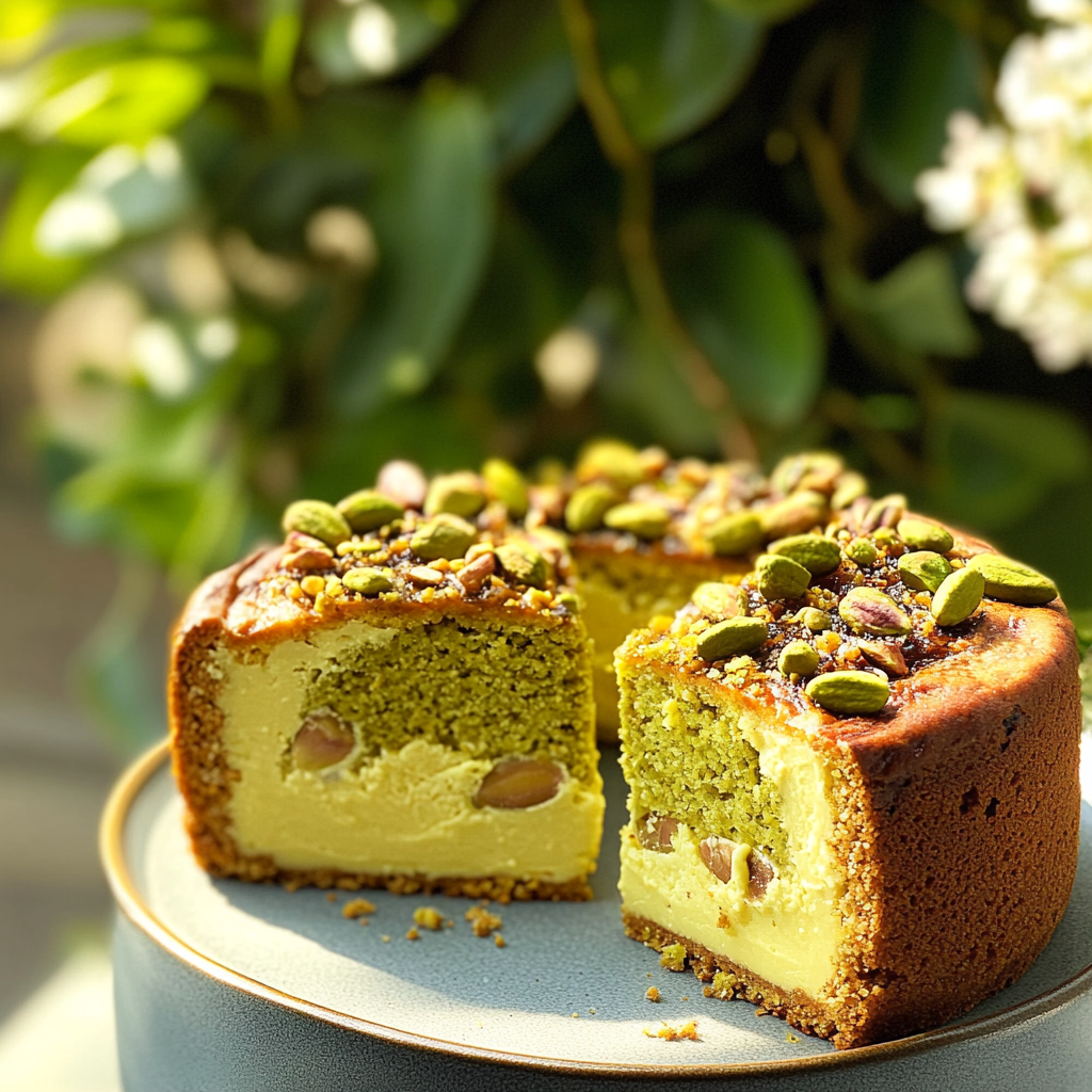 Gâteau aux pistaches et au safran depuis recettemoderne