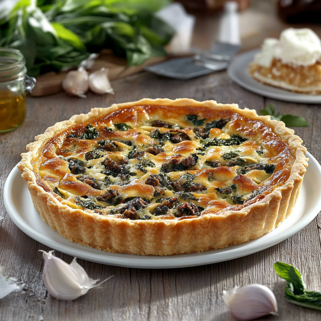 Quiche sans pâte Boursin épinards depuis recettemoderne