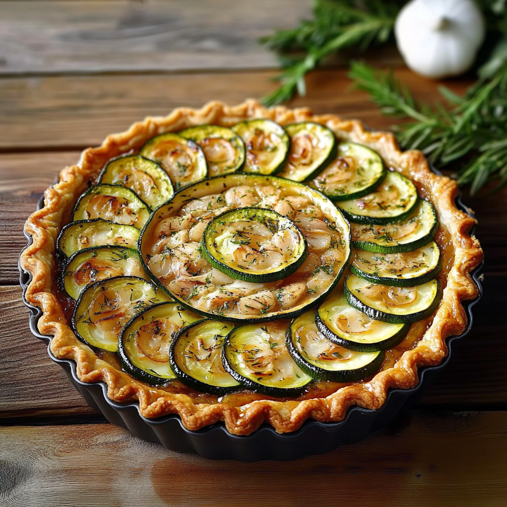 Tarte salée aux courgettes et au thon depuis recettemoderne