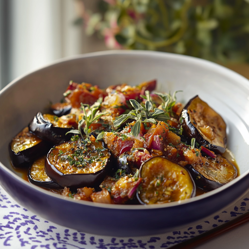 confit d’aubergine aux épices depuis recettemoderne