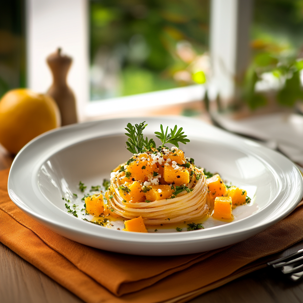 Pâtes à la citrouille et à la feta depuis recettemoderne
