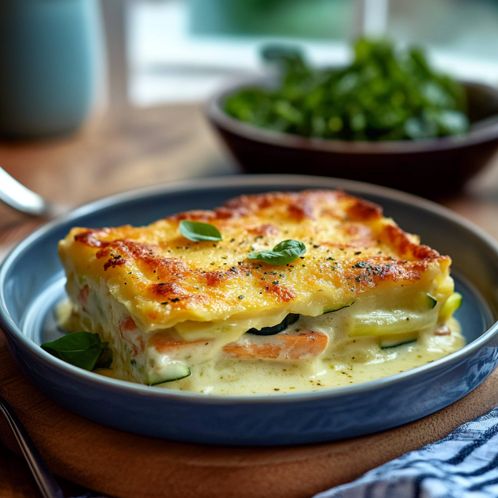 Lasagnes saumon et courgettes depuis recettemoderne
