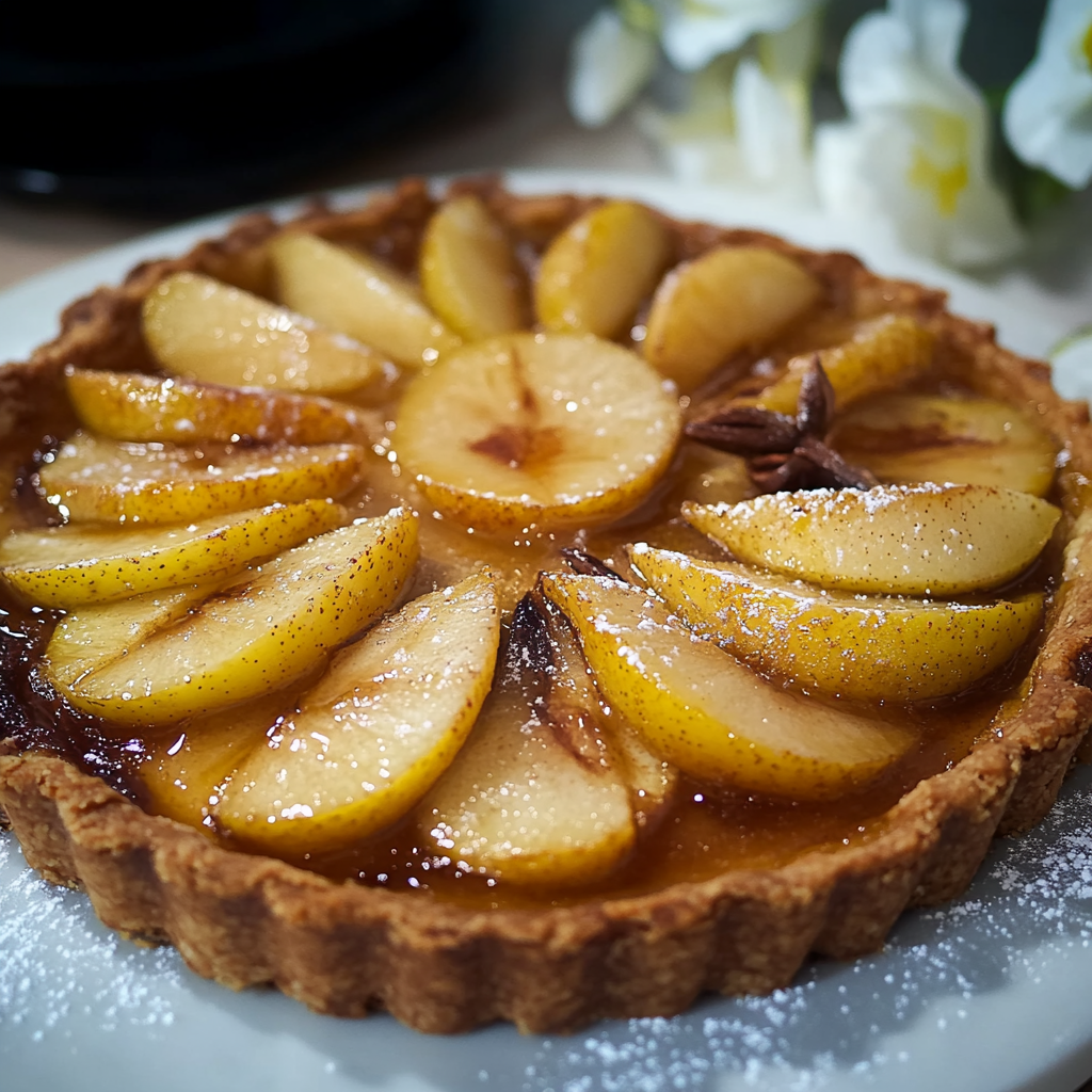 Tarte poires praliné noisette depuis recettemoderne