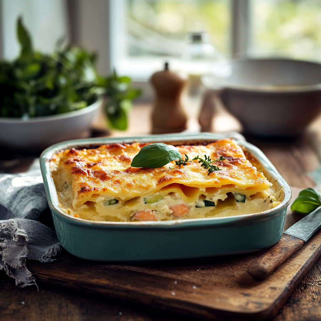 Lasagnes saumon et courgettes depuis recettemoderne