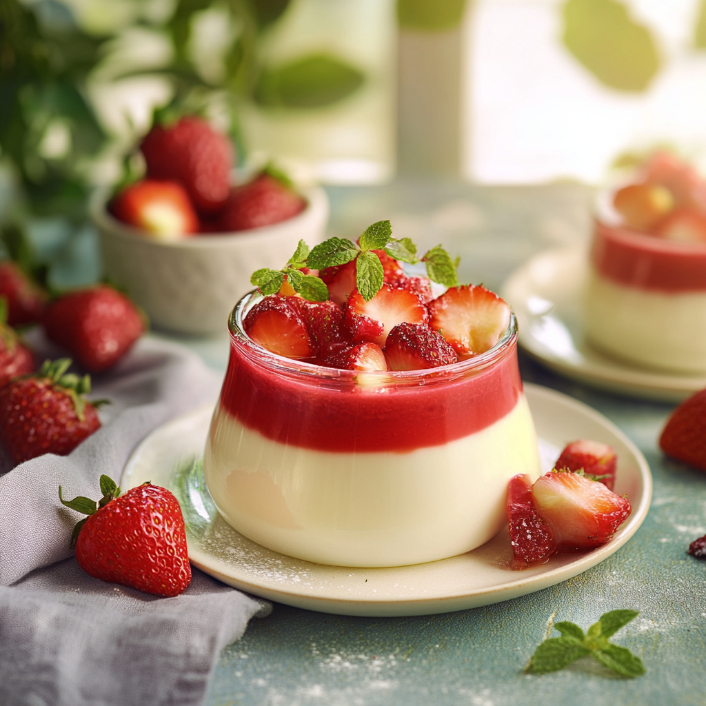 Panna Cotta à la fraise depuis recettemoderne