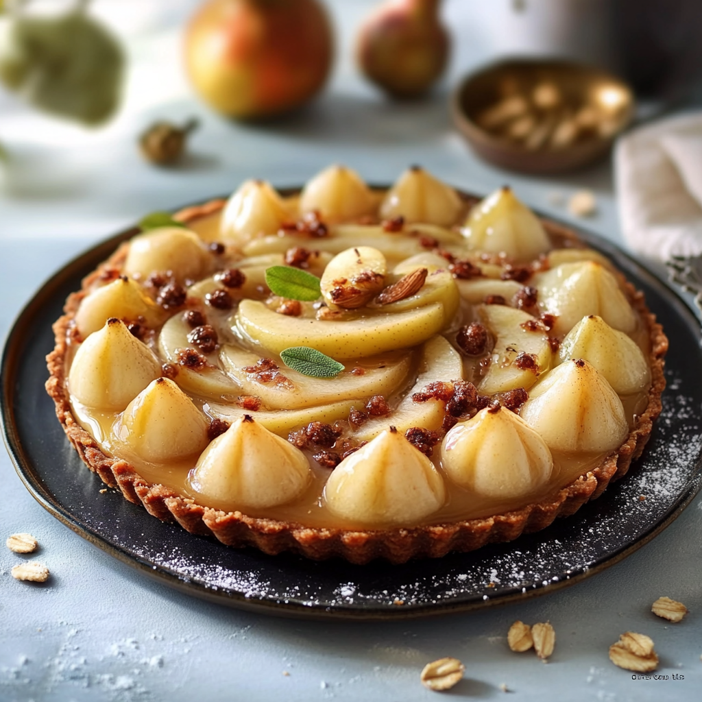 Tarte poires praliné noisette depuis recettemoderne