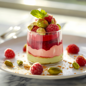 Verrine Pistache Framboise depuis recettemoderne