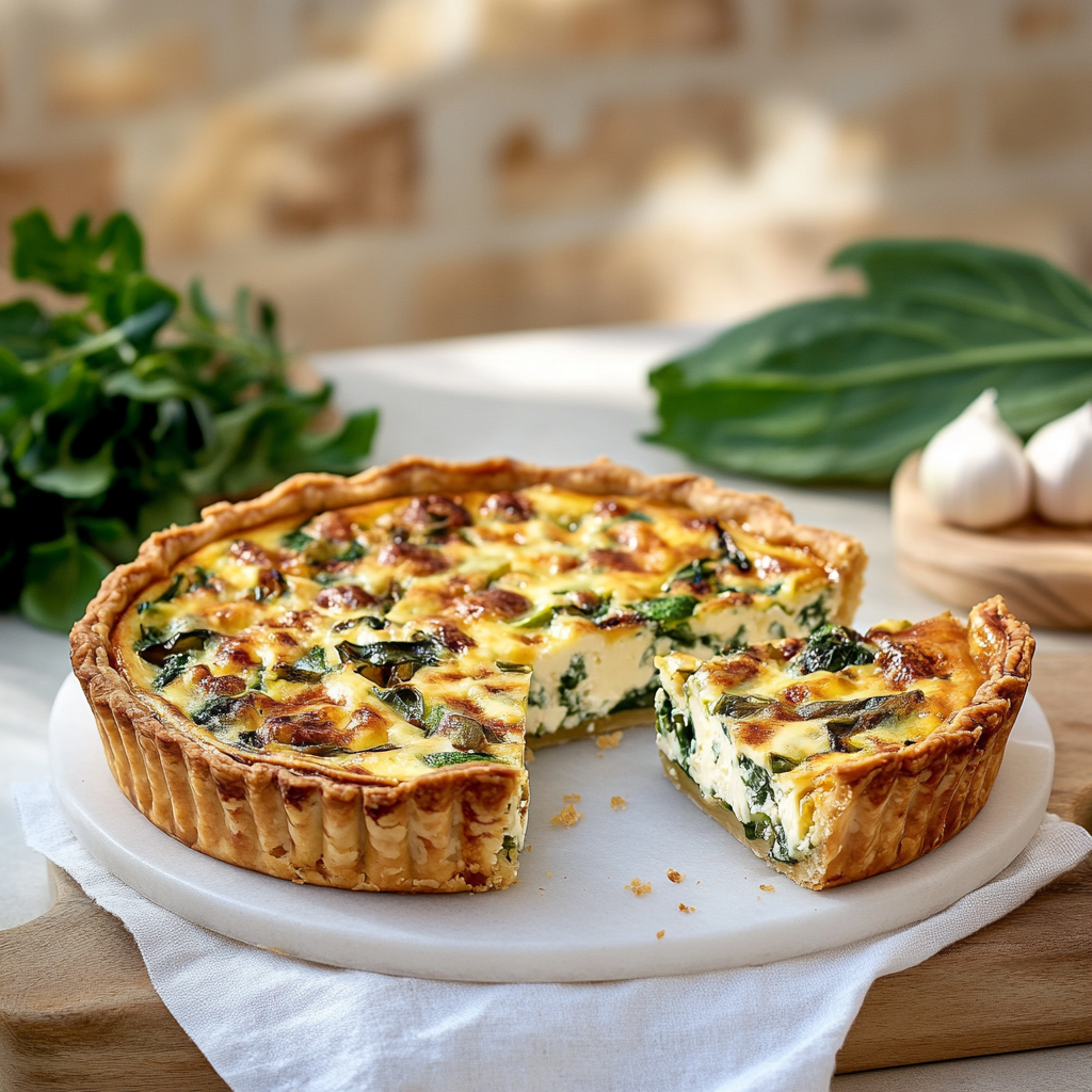 Quiche sans pâte Boursin épinards depuis recettemoderne
