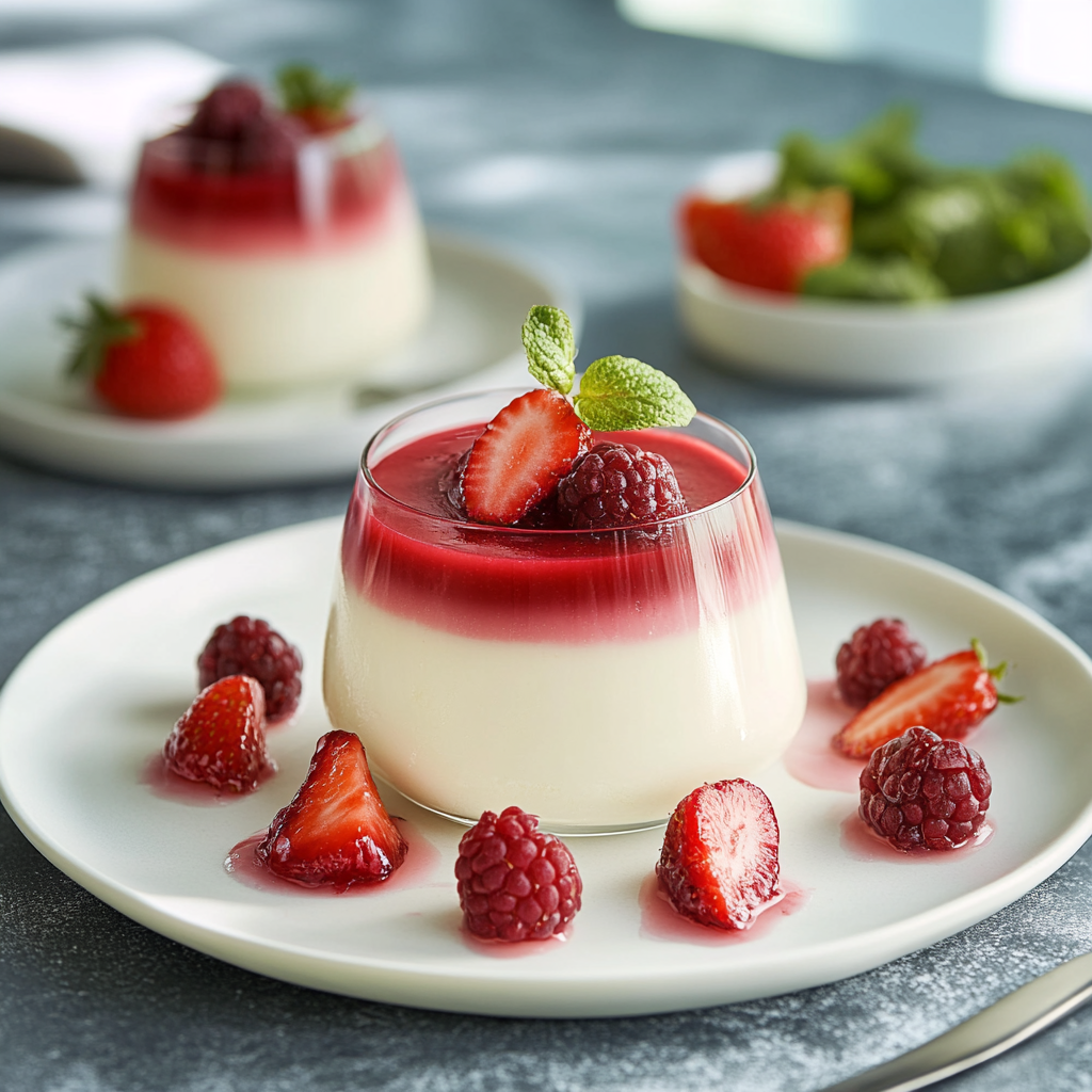 Panna Cotta à la fraise depuis recettemoderne