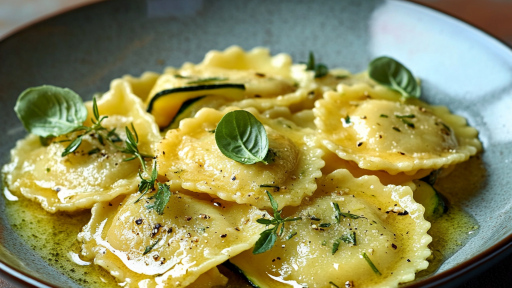 Raviolis au maïs et aux courgettes depuis recettemoderne