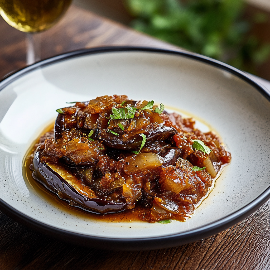 confit d’aubergine aux épices depuis recettemoderne